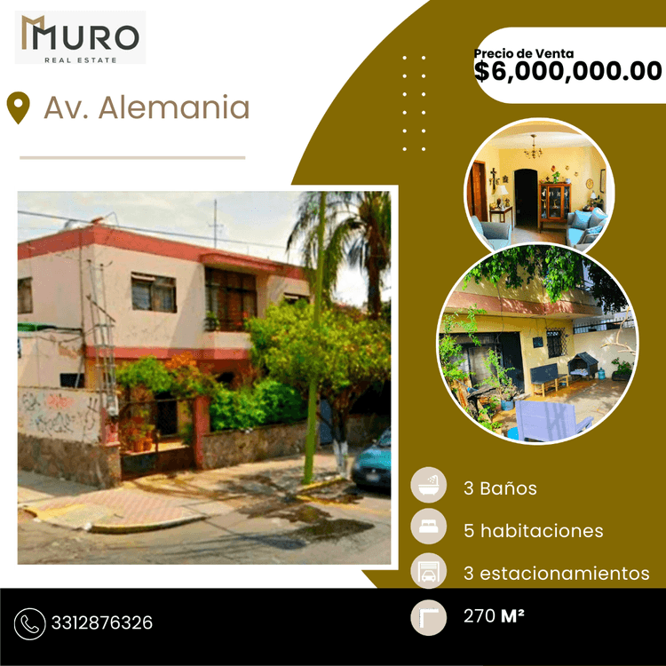 casa en venta avenida alemania moderna guadalajara jalisco pMCimtA